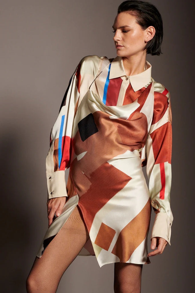 Blusa Cropped Cube Print