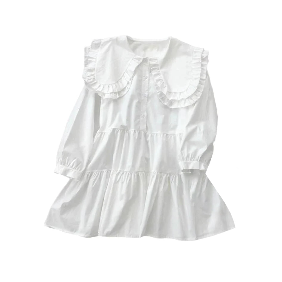 Minivestido Scandi Collar Blanco